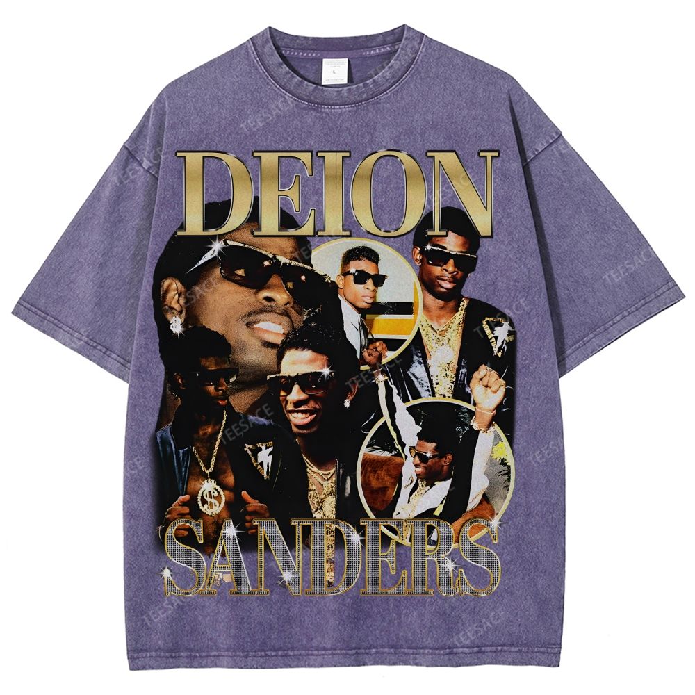 Unisex Fit Washed T-Shirt DEION SANDERS Tee