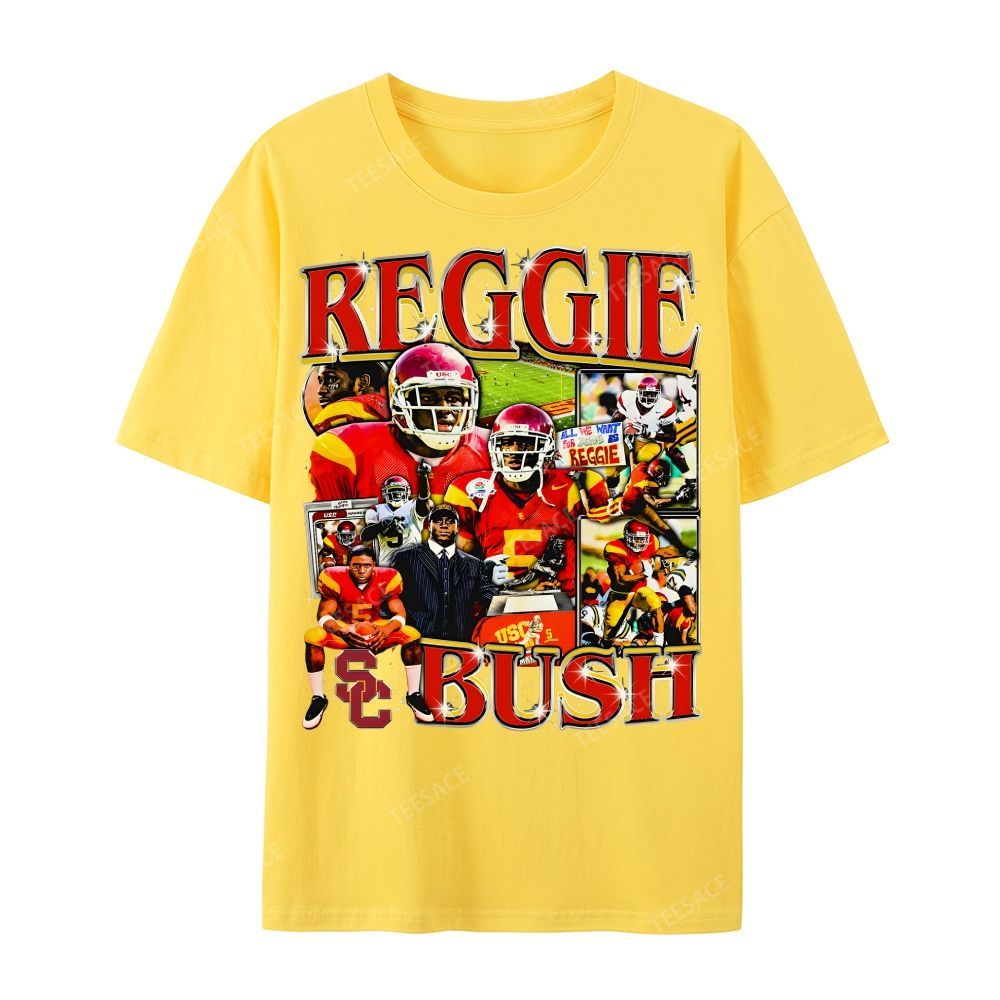REGGIE BUSH USC Tee Unisex Casual Cotton Short Sleeve T-Shirt 