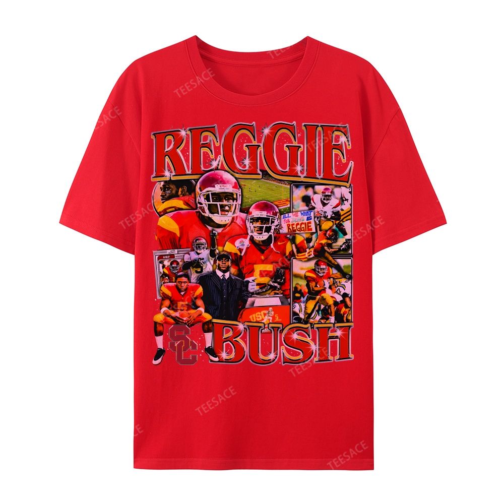 REGGIE BUSH USC Tee Unisex Casual Cotton Short Sleeve T-Shirt 