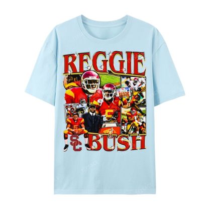 REGGIE BUSH USC Tee Unisex Casual Cotton Short Sleeve T-Shirt 