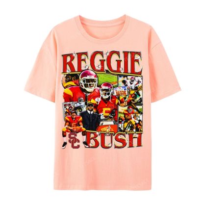 REGGIE BUSH USC Tee Unisex Casual Cotton Short Sleeve T-Shirt 