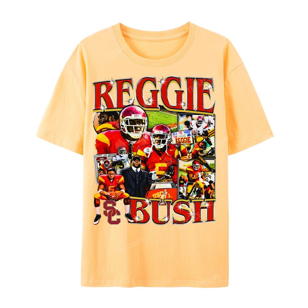REGGIE BUSH USC Tee Unisex Casual Cotton Short Sleeve T-Shirt 