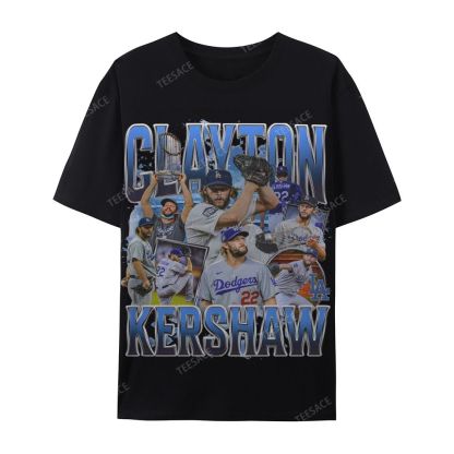 CLAYTON KERSHAW Casual Cotton Short Sleeve Dodgers Tee