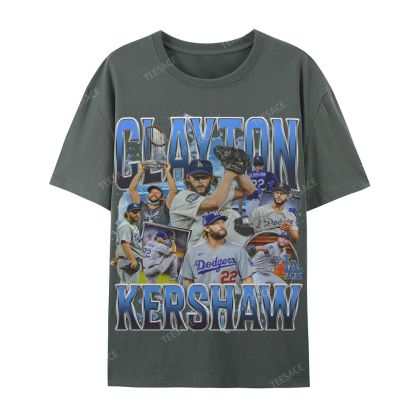 CLAYTON KERSHAW Casual Cotton Short Sleeve Dodgers Tee
