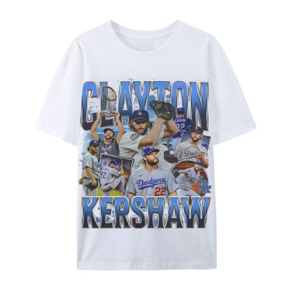 CLAYTON KERSHAW Casual Cotton Short Sleeve Dodgers Tee