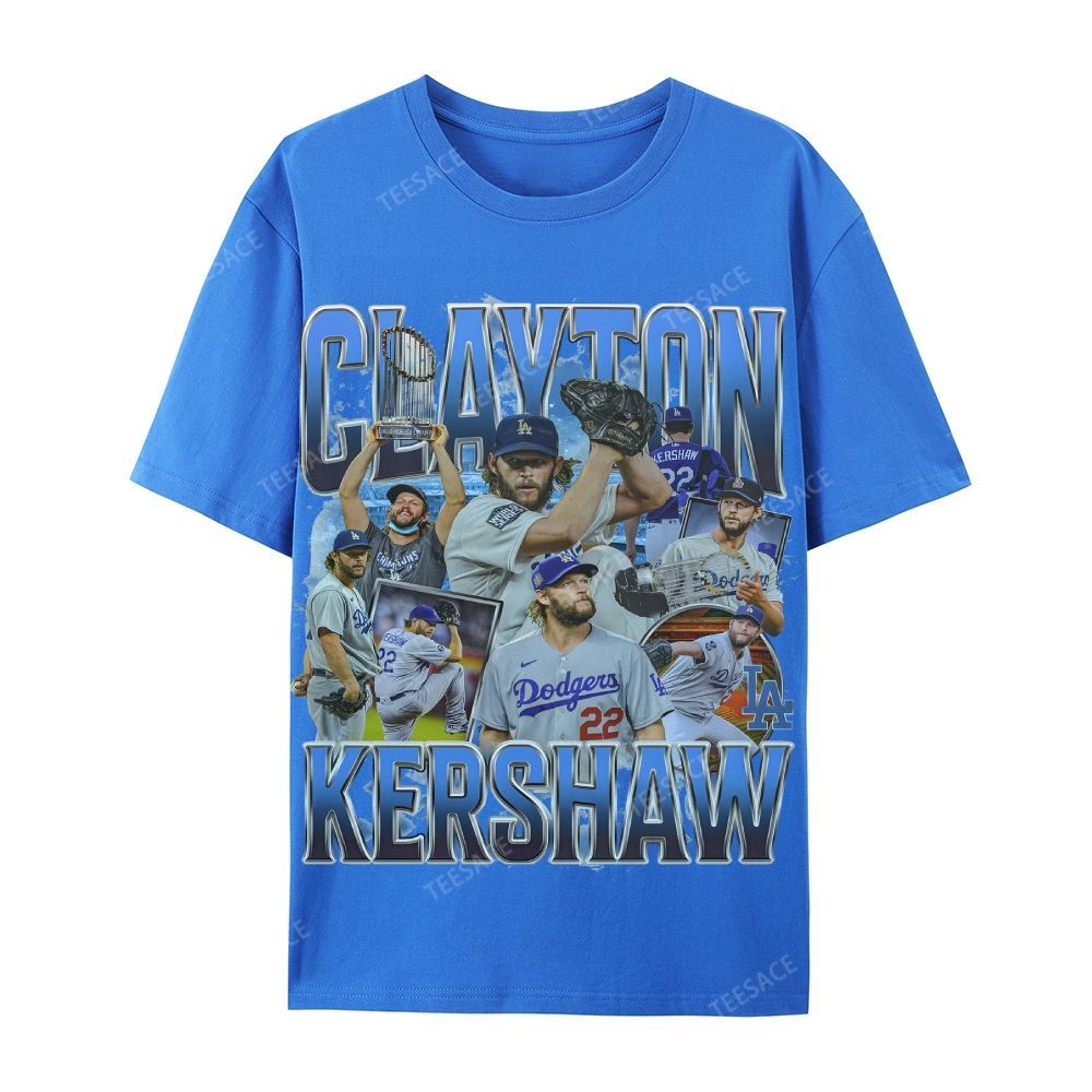 CLAYTON KERSHAW Casual Cotton Short Sleeve Dodgers Tee