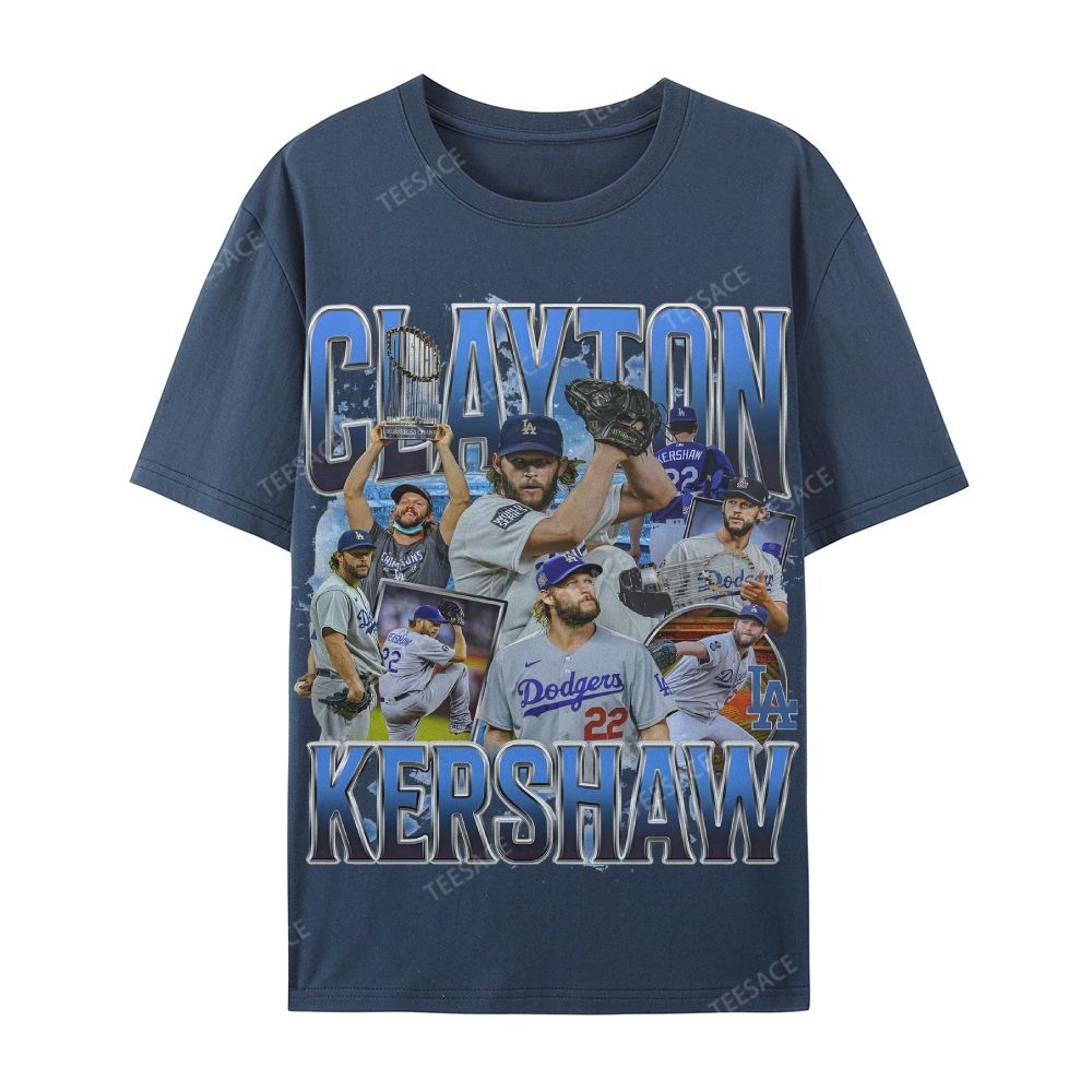 CLAYTON KERSHAW Casual Cotton Short Sleeve Dodgers Tee