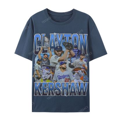 CLAYTON KERSHAW Casual Cotton Short Sleeve Dodgers Tee