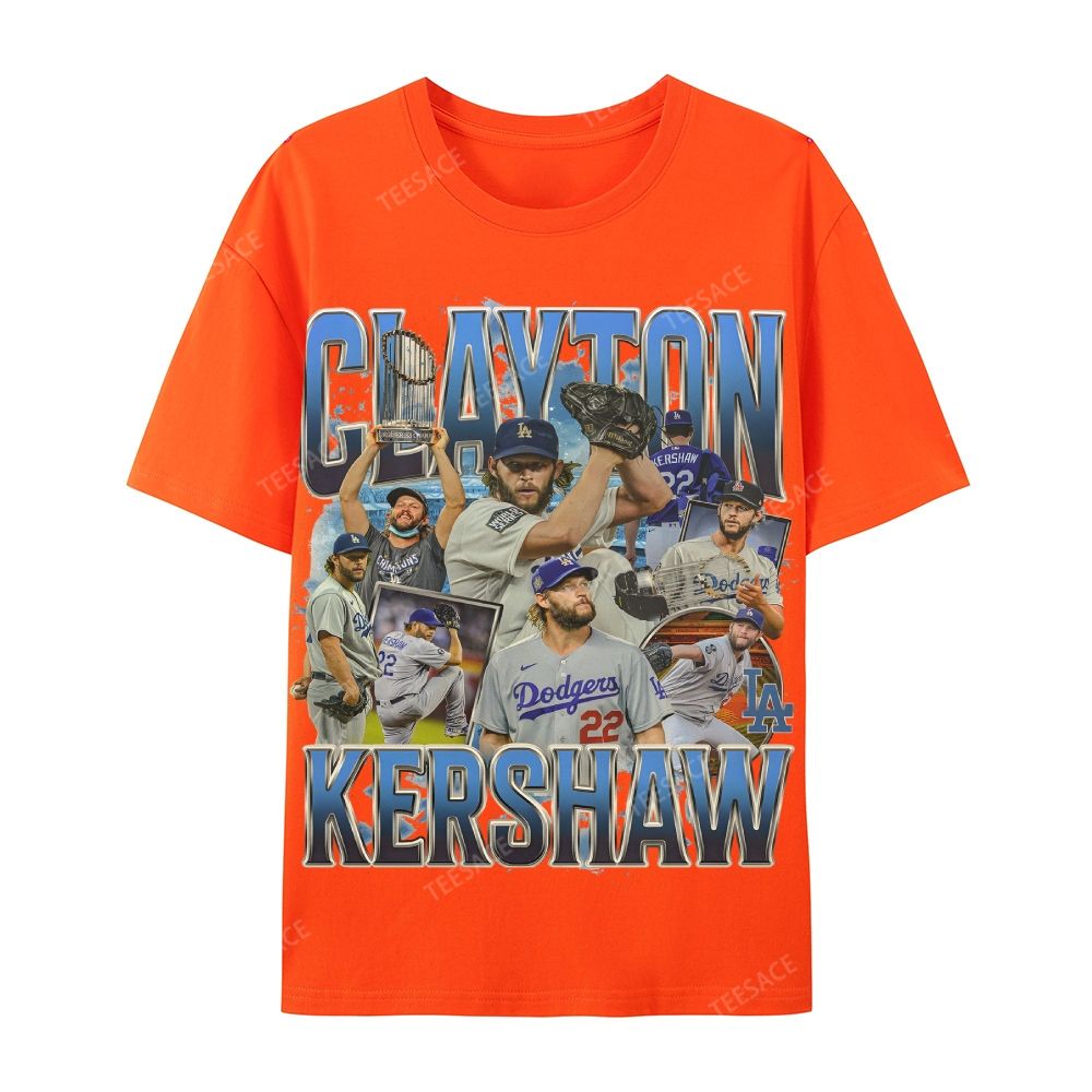 CLAYTON KERSHAW Casual Cotton Short Sleeve Dodgers Tee