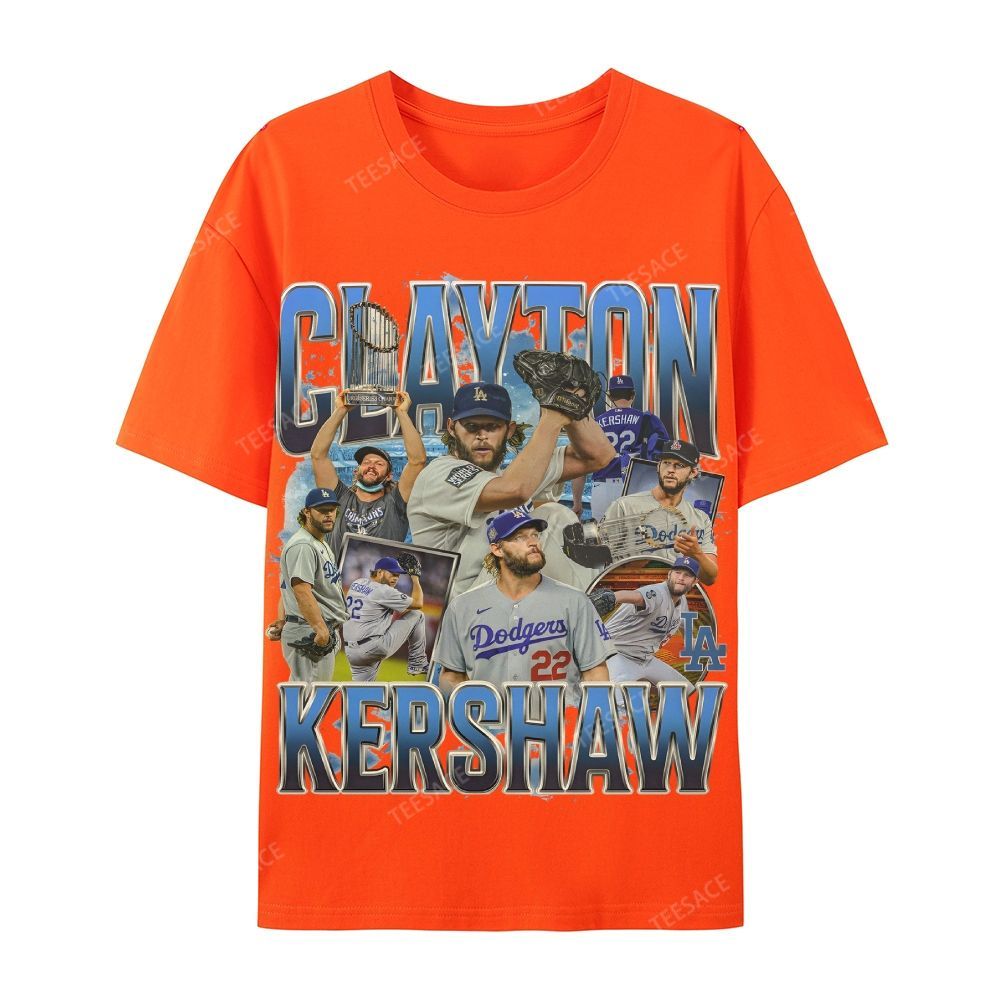 CLAYTON KERSHAW Casual Cotton Short Sleeve Dodgers Tee