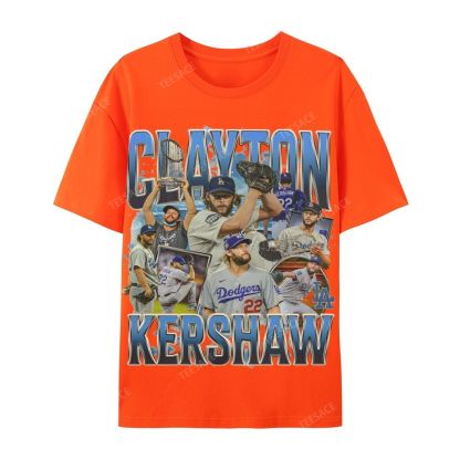 CLAYTON KERSHAW Casual Cotton Short Sleeve Dodgers Tee
