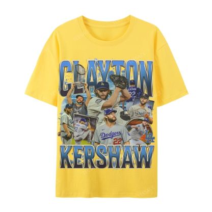 CLAYTON KERSHAW Casual Cotton Short Sleeve Dodgers Tee