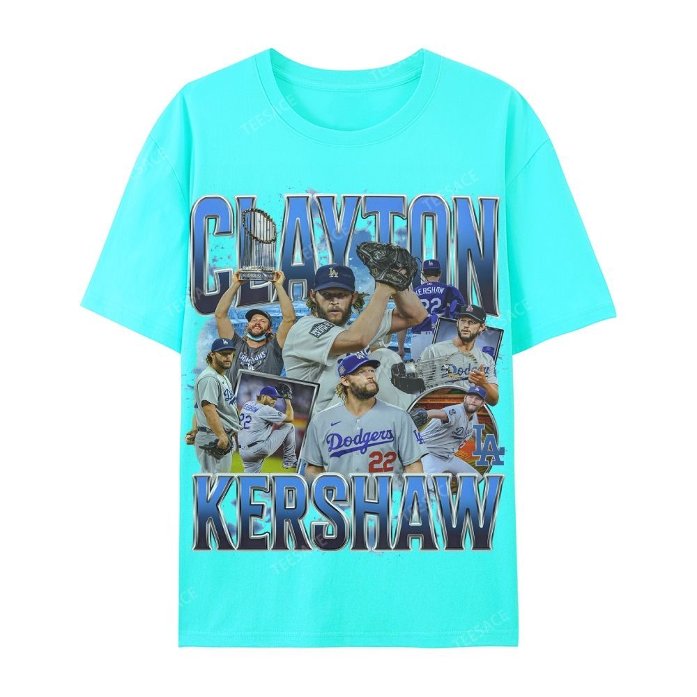 CLAYTON KERSHAW Casual Cotton Short Sleeve Dodgers Tee