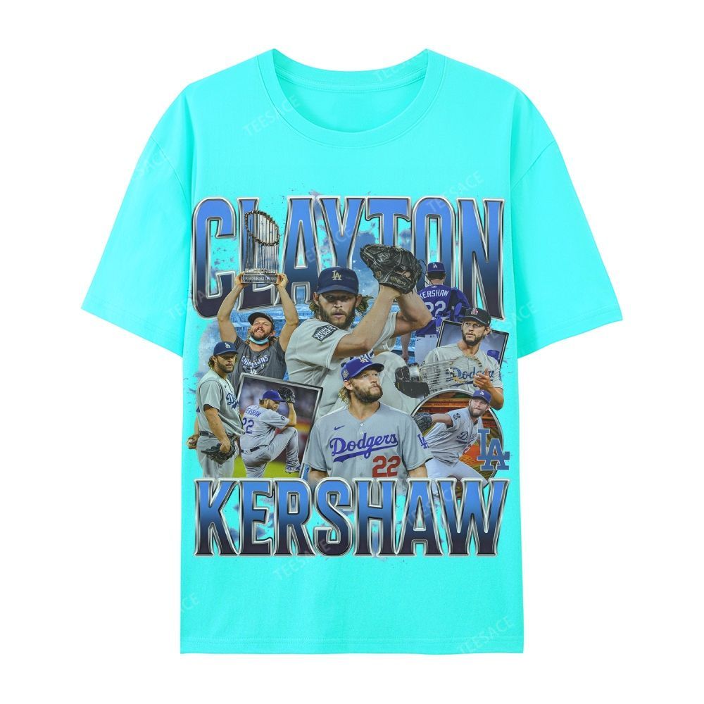 CLAYTON KERSHAW Casual Cotton Short Sleeve Dodgers Tee