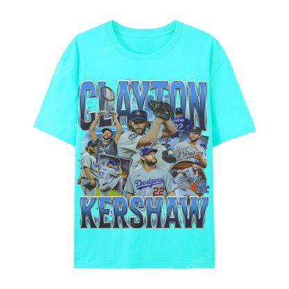 CLAYTON KERSHAW Casual Cotton Short Sleeve Dodgers Tee