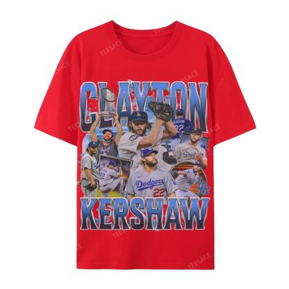 CLAYTON KERSHAW Casual Cotton Short Sleeve Dodgers Tee