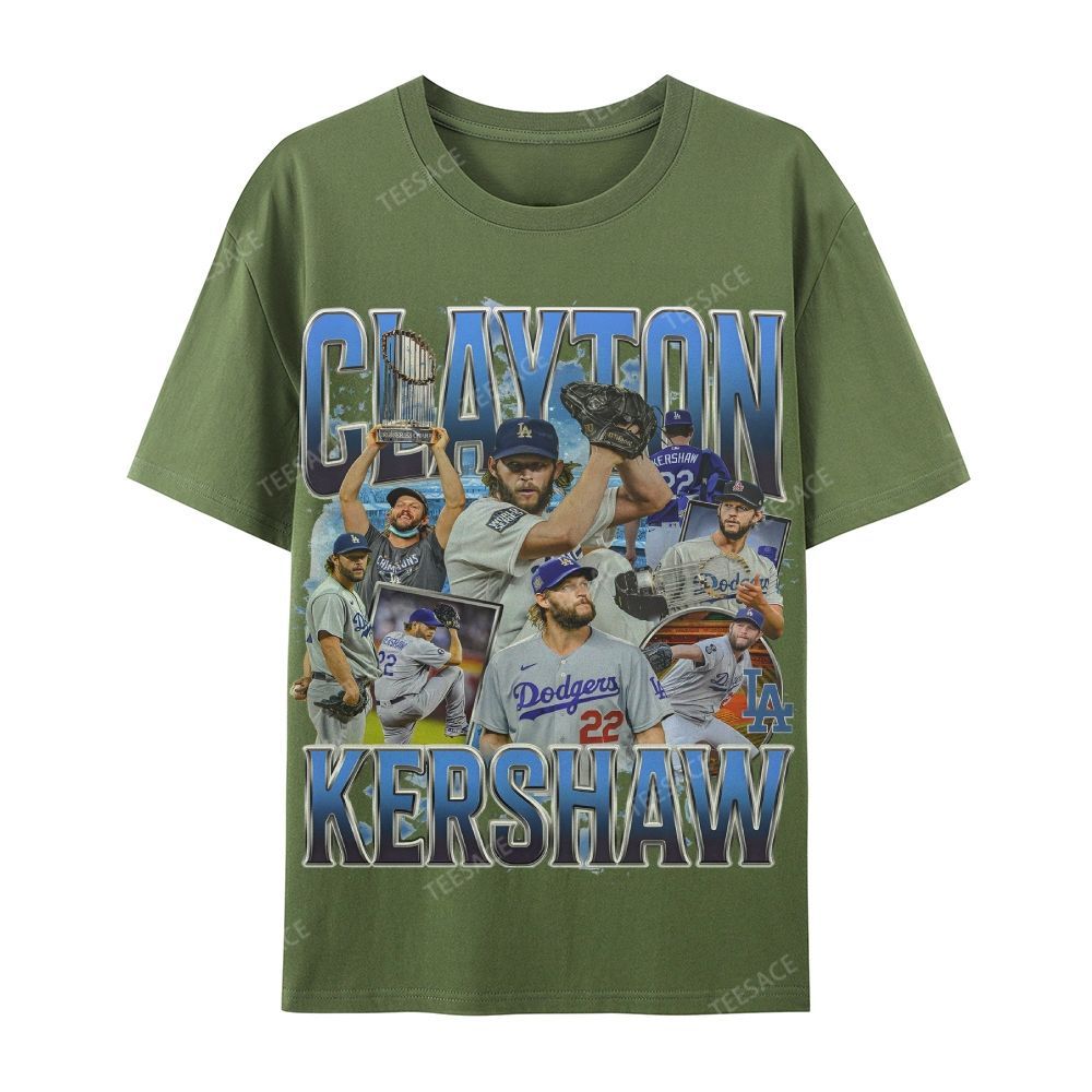 CLAYTON KERSHAW Casual Cotton Short Sleeve Dodgers Tee