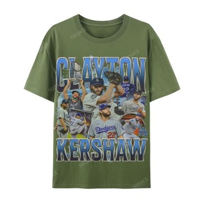 CLAYTON KERSHAW Casual Cotton Short Sleeve Dodgers Tee