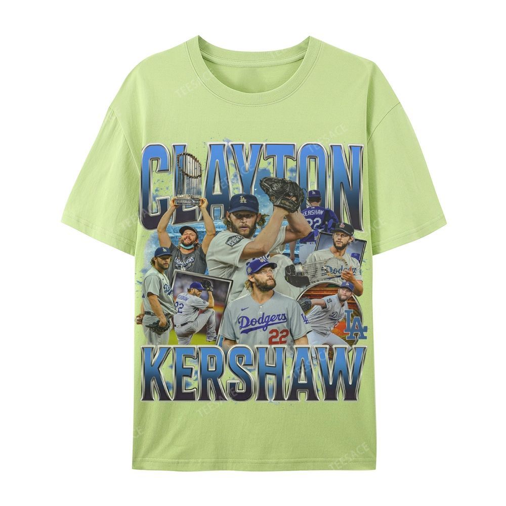 CLAYTON KERSHAW Casual Cotton Short Sleeve Dodgers Tee