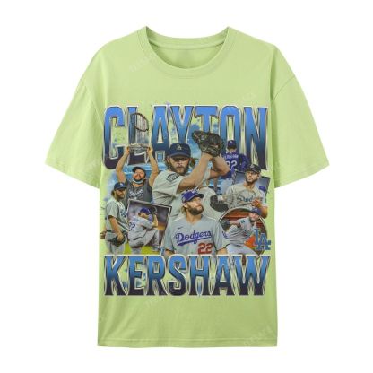 CLAYTON KERSHAW Casual Cotton Short Sleeve Dodgers Tee
