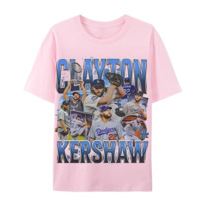 CLAYTON KERSHAW Casual Cotton Short Sleeve Dodgers Tee