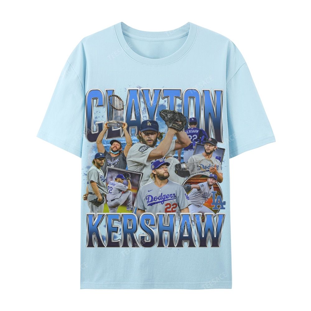 CLAYTON KERSHAW Casual Cotton Short Sleeve Dodgers Tee