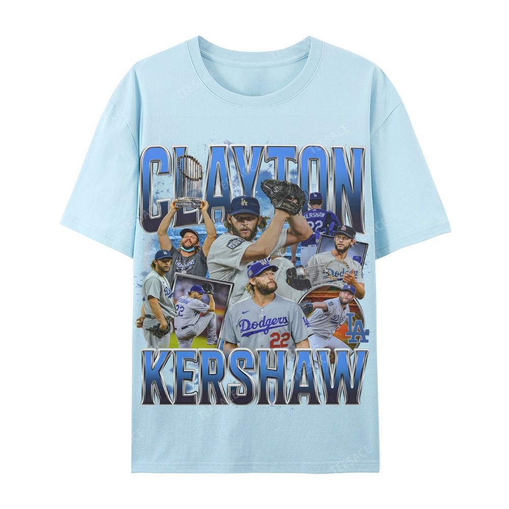 CLAYTON KERSHAW Casual Cotton Short Sleeve Dodgers Tee
