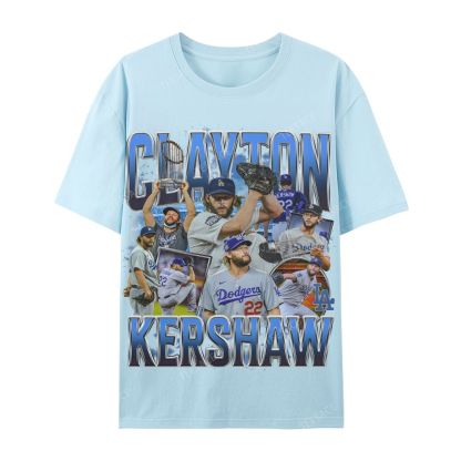 CLAYTON KERSHAW Casual Cotton Short Sleeve Dodgers Tee