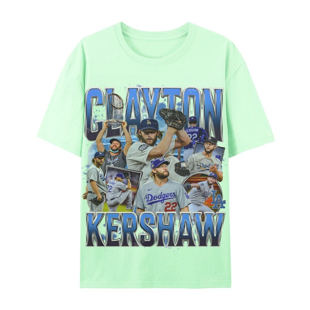 CLAYTON KERSHAW Casual Cotton Short Sleeve Dodgers Tee