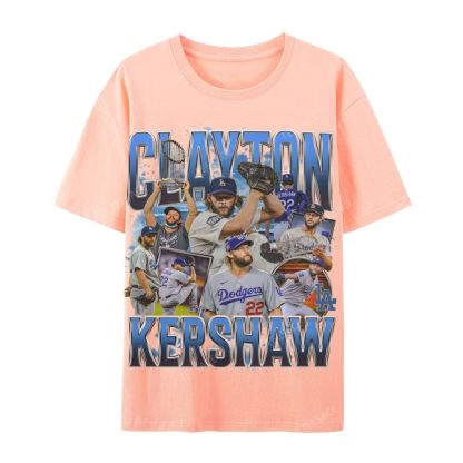 CLAYTON KERSHAW Casual Cotton Short Sleeve Dodgers Tee