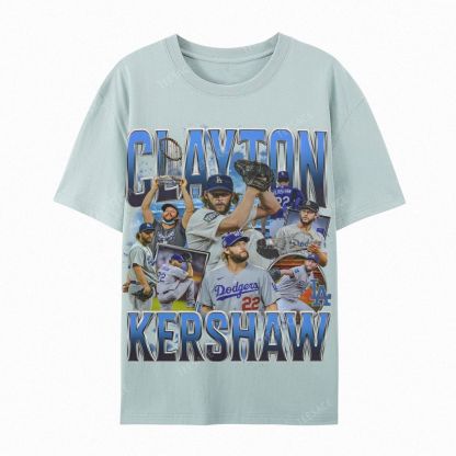 CLAYTON KERSHAW Casual Cotton Short Sleeve Dodgers Tee