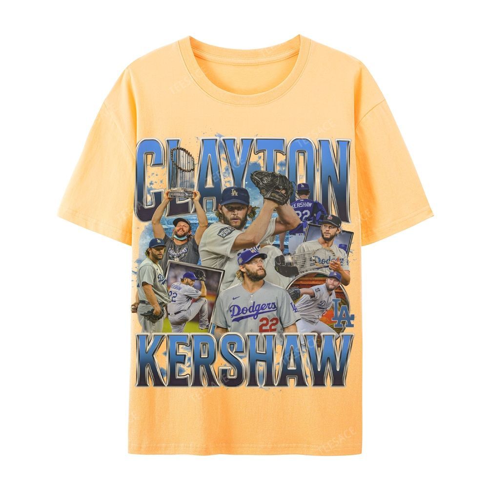 CLAYTON KERSHAW Casual Cotton Short Sleeve Dodgers Tee