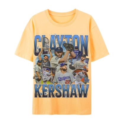 CLAYTON KERSHAW Casual Cotton Short Sleeve Dodgers Tee