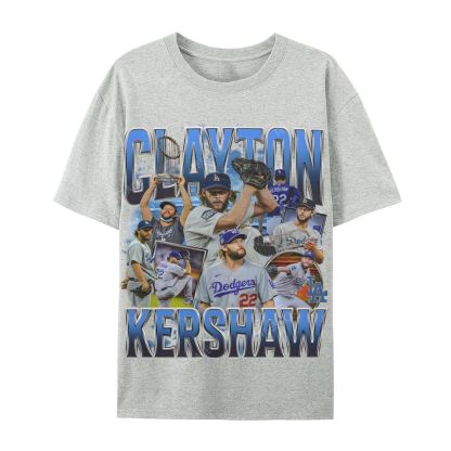 CLAYTON KERSHAW Casual Cotton Short Sleeve Dodgers Tee