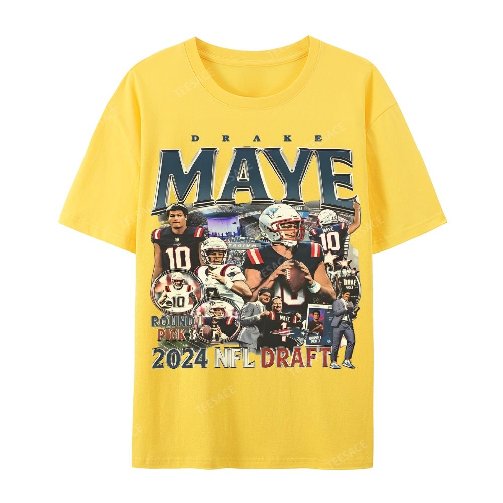 DRAKE MAYE Patriots Tee Casual Short Sleeve T-Shirt 