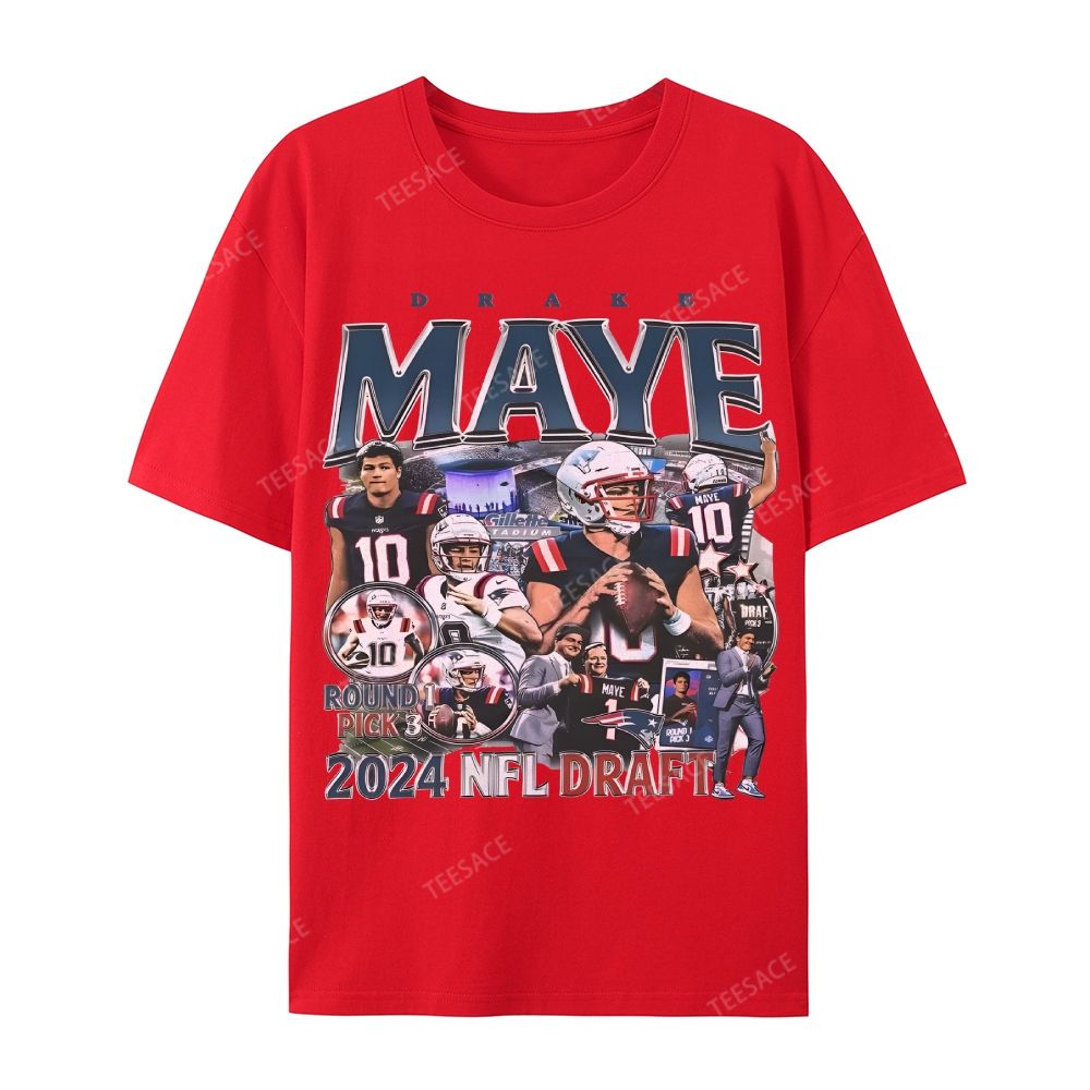 DRAKE MAYE Patriots Tee Casual Short Sleeve T-Shirt 