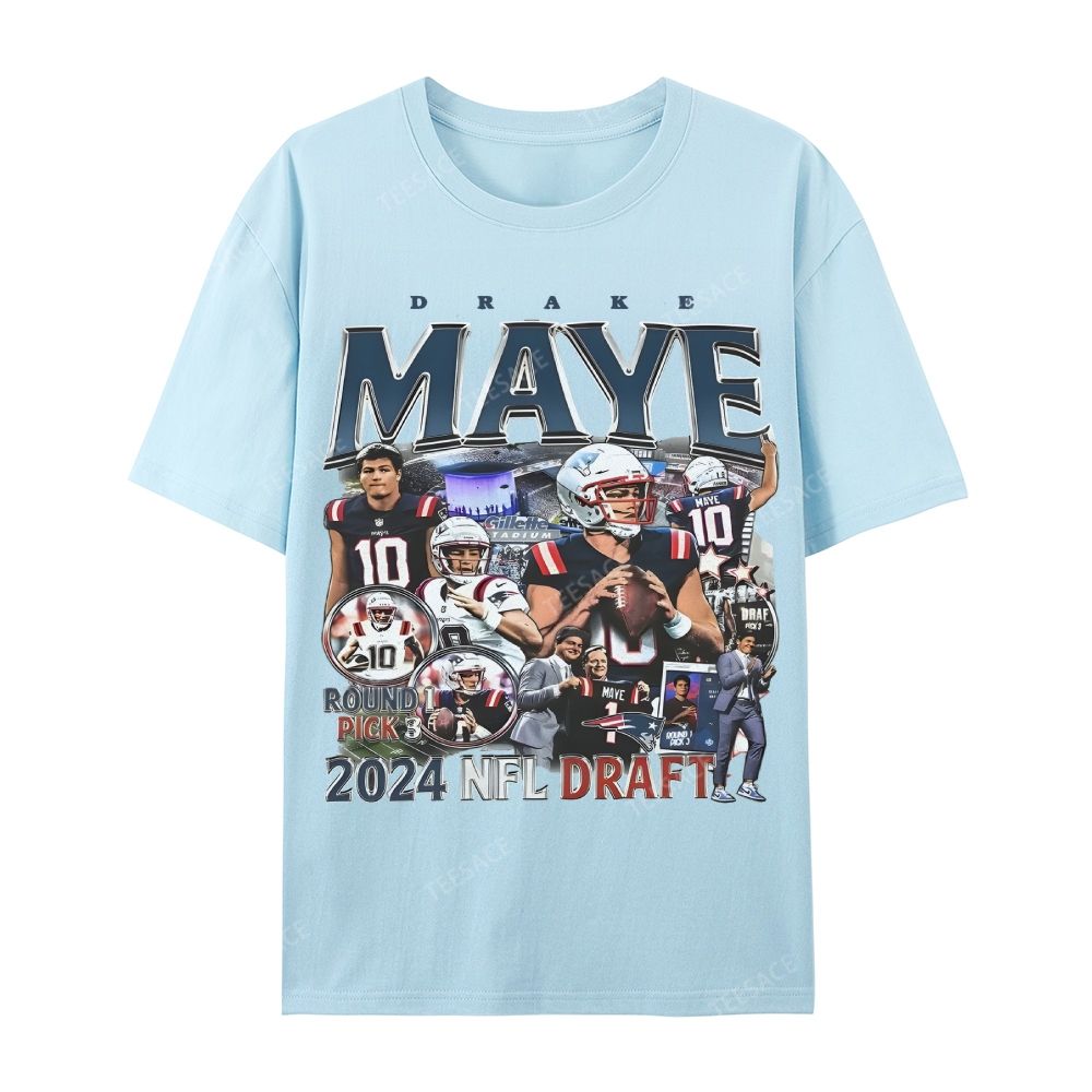 DRAKE MAYE Patriots Tee Casual Short Sleeve T-Shirt 
