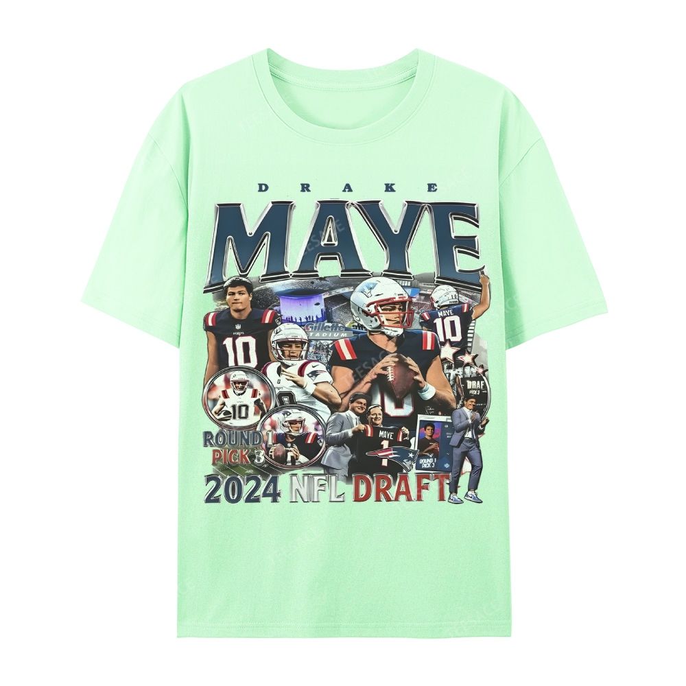 DRAKE MAYE Patriots Tee Casual Short Sleeve T-Shirt 