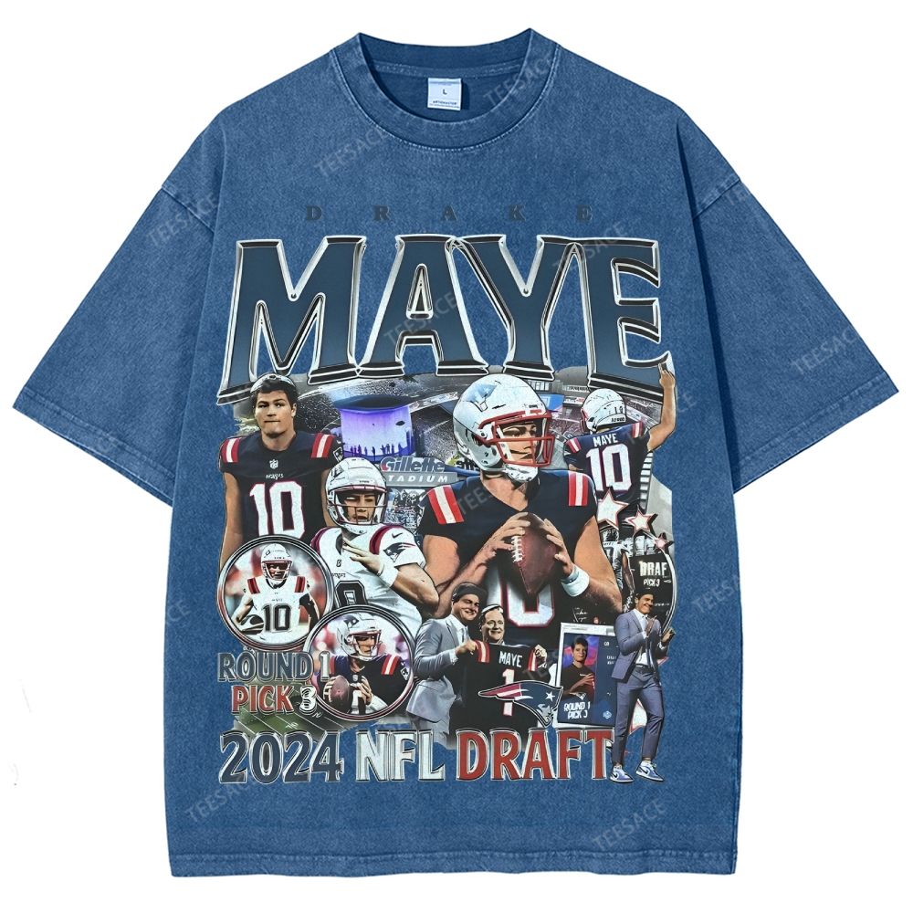DRAKE MAYE Patriots Tee Unisex Washed Vintage T-Shirt 