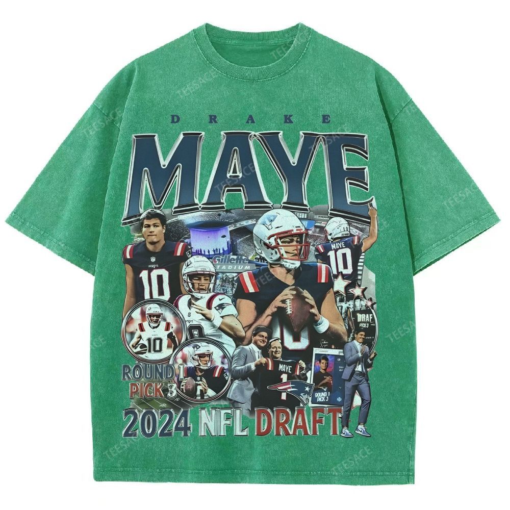 DRAKE MAYE Patriots Tee Unisex Washed Vintage T-Shirt 