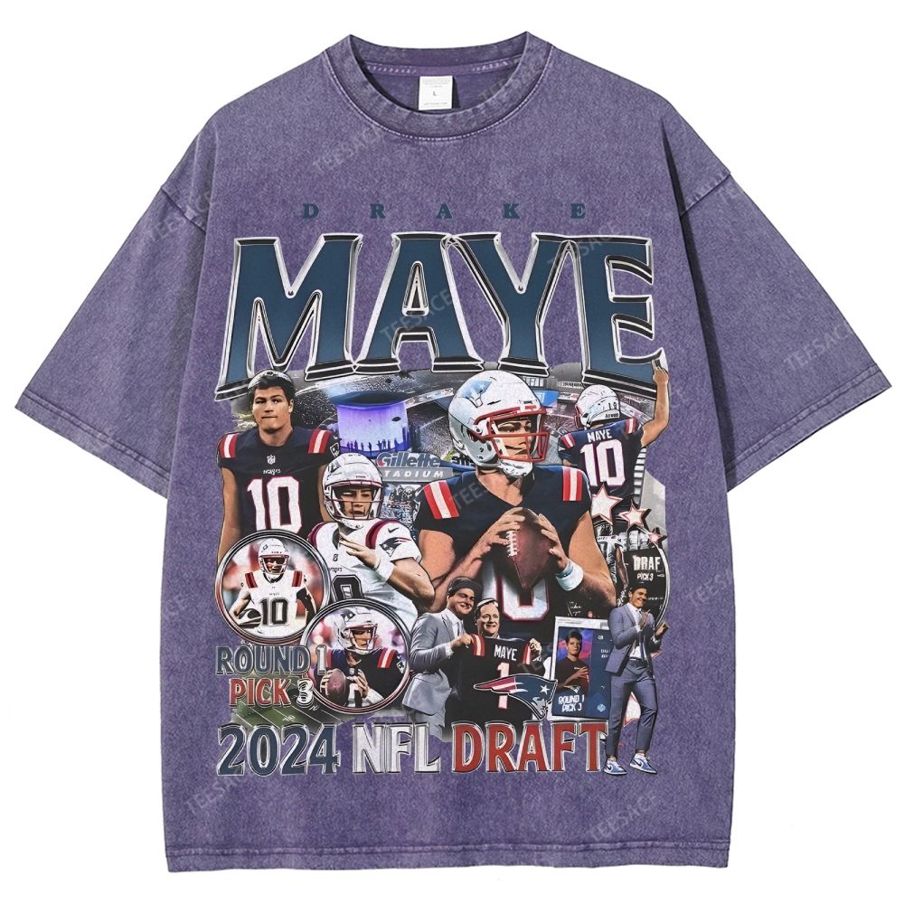DRAKE MAYE Patriots Tee Unisex Washed Vintage T-Shirt 