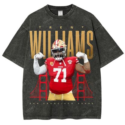 Unisex Fit Washed T-Shirt Trent Williams Tee