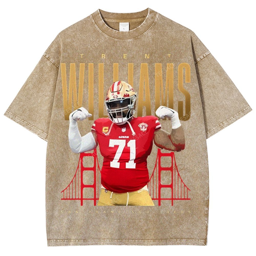 Unisex Fit Washed T-Shirt Trent Williams Tee