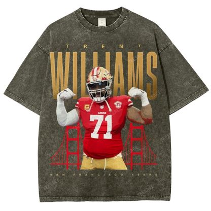 Unisex Fit Washed T-Shirt Trent Williams Tee