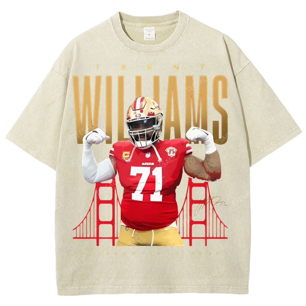 Unisex Fit Washed T-Shirt Trent Williams Tee