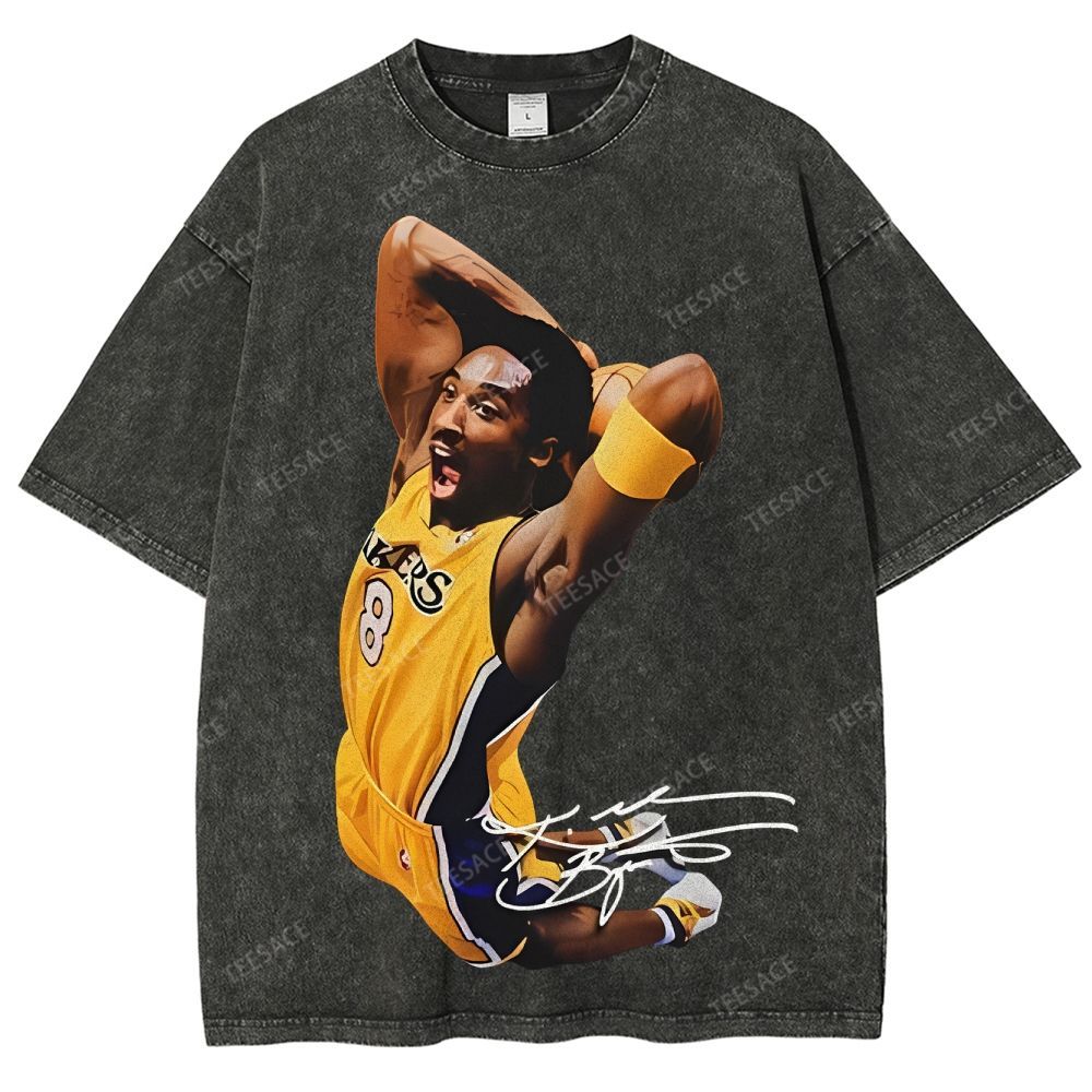 Unisex Fit Washed T-Shirt KOBE AND JORDAN 10.24