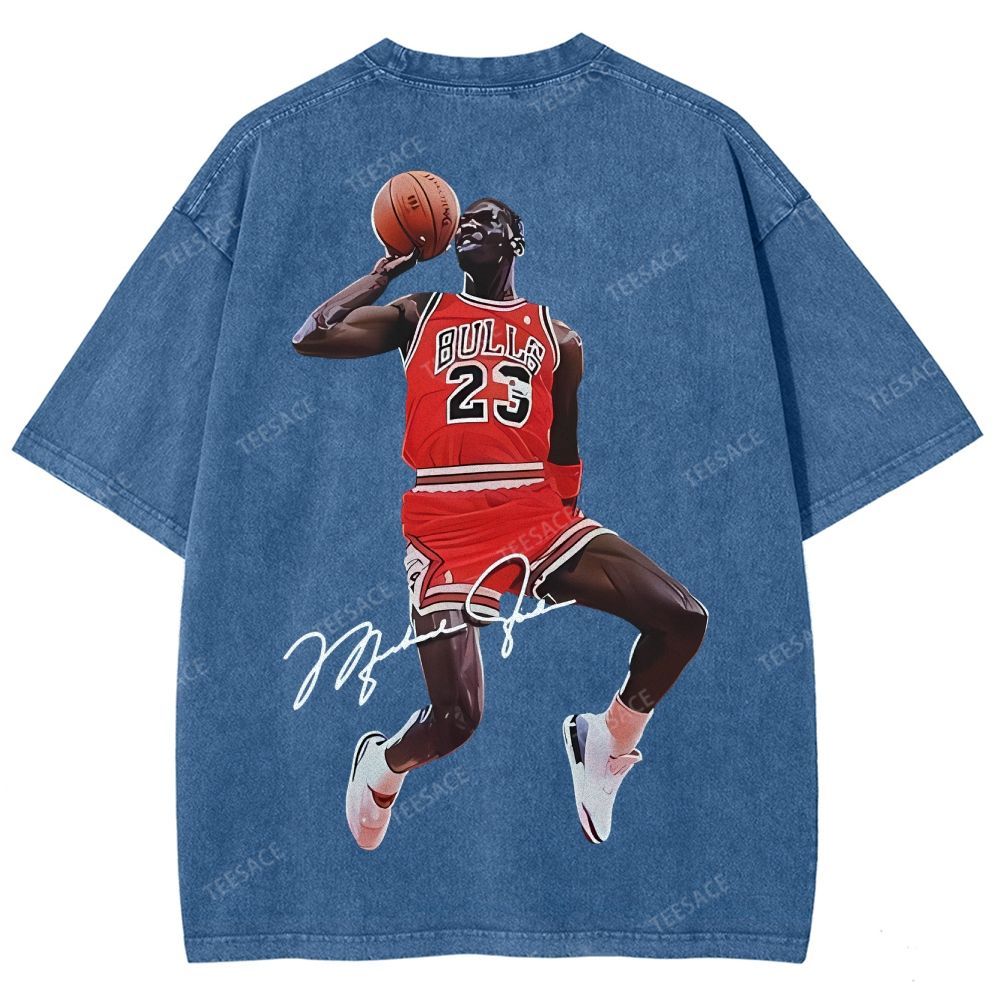 Unisex Fit Washed T-Shirt KOBE AND JORDAN 10.24