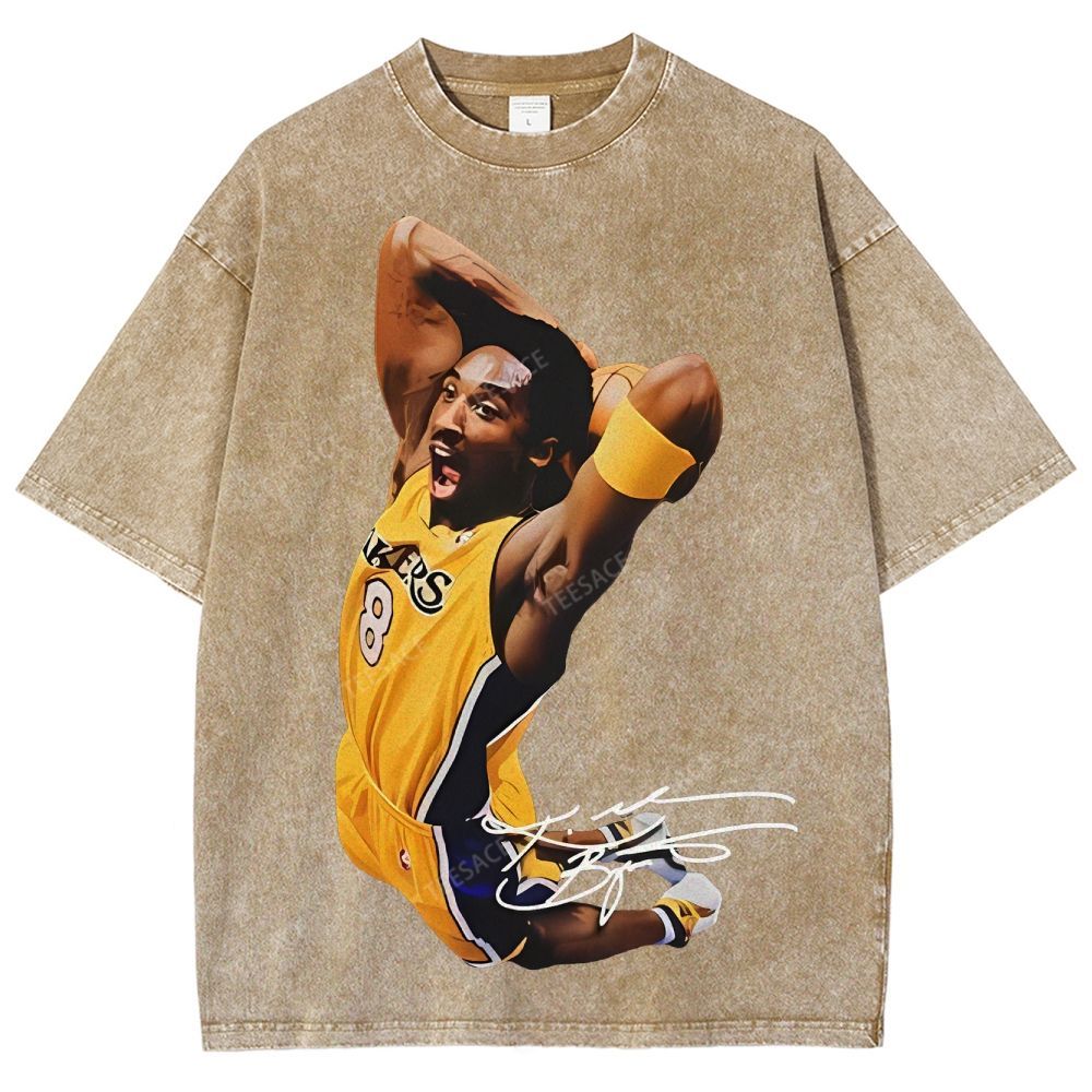 Unisex Fit Washed T-Shirt KOBE AND JORDAN 10.24
