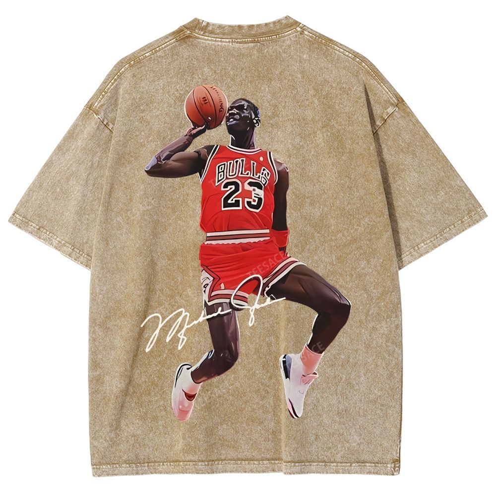 Unisex Fit Washed T-Shirt KOBE AND JORDAN 10.24