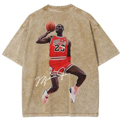 Unisex Fit Washed T-Shirt KOBE AND JORDAN 10.24